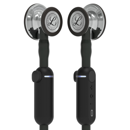 3M Littmann Core Digital Stethoscope with Mirror Finish Chestpiece, Black 27 Inch Tubing.