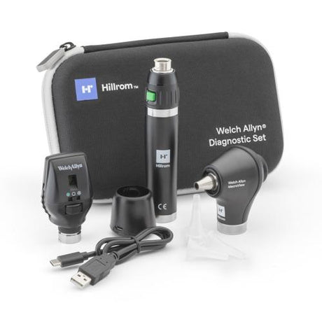 Welch Allyn 3.5V Diagnostic Set with LED Ophthalmoscope, MacroView LED Otoscope, Lithium Handle.