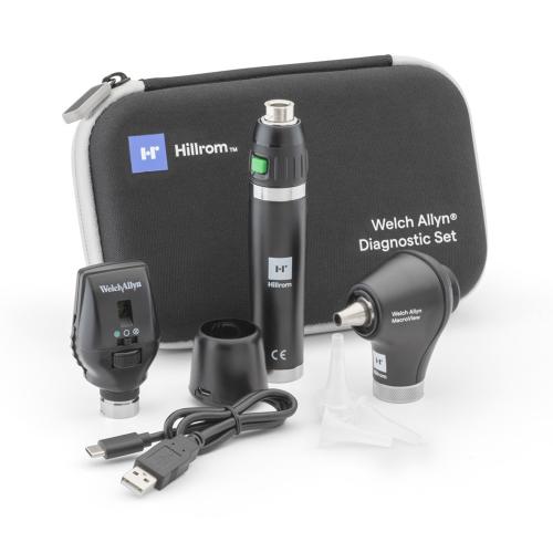 Welch Allyn 3.5V Diagnostic Set with LED Ophthalmoscope, MacroView LED Otoscope, Lithium Handle.