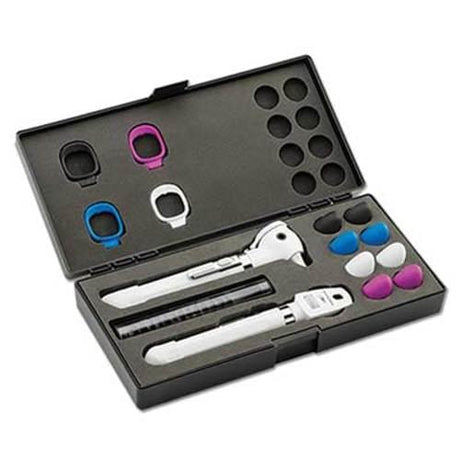 Welch Allyn 92880 Pocket Plus LED Diagnostic Set in white with otoscope and ophthalmoscope.
