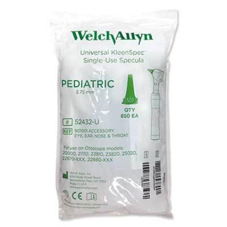 Welch Allyn KleenSpec 2.75mm Pediatric Disposable Ear Specula, 850 per bag.
