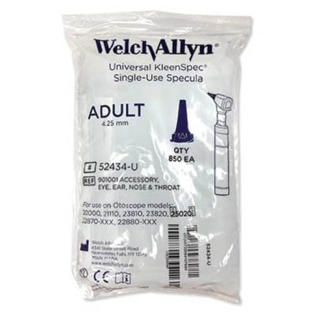 Welch Allyn KleenSpec 4.25mm Adult Disposable Ear Specula, 850 per bag.