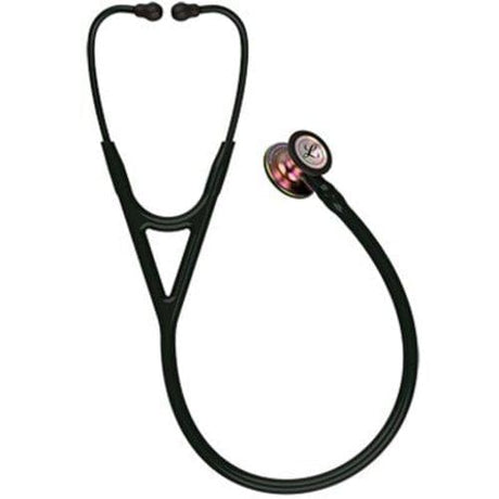 3M Littmann Cardiology IV Stethoscope in Black with Rainbow Finish Chestpiece.