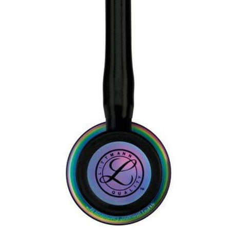 Littmann Cardiology IV Stethoscope in Black with Rainbow Chestpiece.