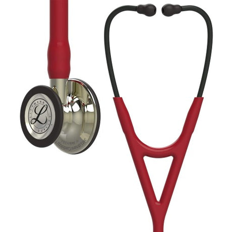 Littmann Cardiology IV Stethoscope in Burgundy with Champagne-colored Chestpiece, 27-inch Tubing.