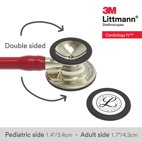 Littmann Cardiology IV Stethoscope in Burgundy with Champagne-Colored Chestpiece.