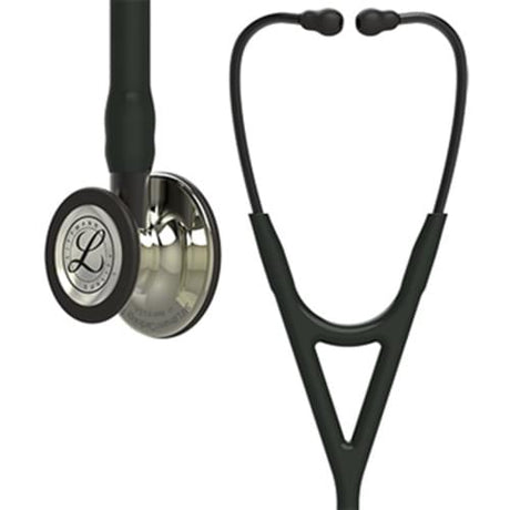 Littmann Cardiology IV Stethoscope in Black with Champagne-Finish Chestpiece.