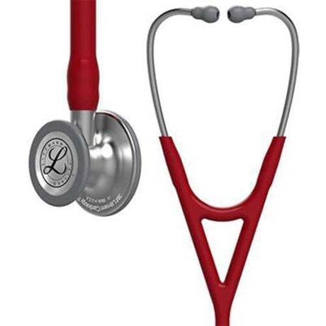 Littmann Cardiology IV Stethoscope 27 inch length in burgundy color with dual-sided chestpiece.