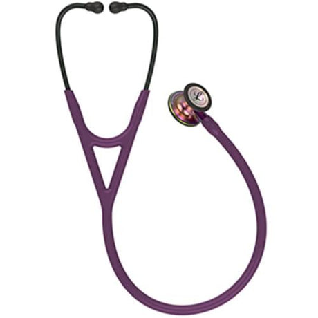 Littmann Cardiology IV Stethoscope with Rainbow Chestpiece and Plum Tubing.