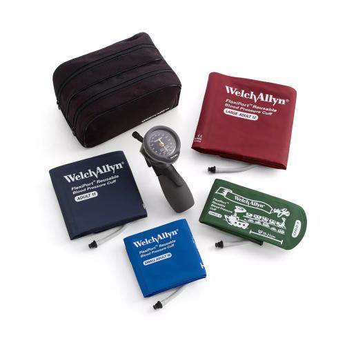 Welch Allyn DS66 FlexiPort Blood Pressure Cuff Kit with Child, Small Adult, Adult, Large Adult sizes.