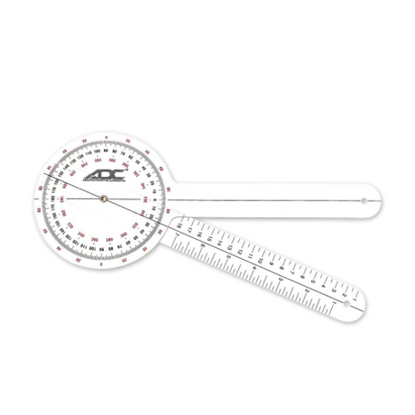 ISOM 360 Degree Plastic Goniometer 12 Inch Range of Motion Measurement Tool SKU 850-12-1000.