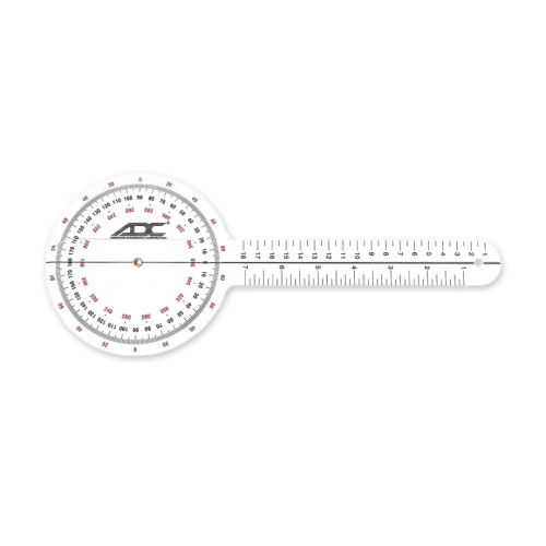 ISOM 360 Degree Plastic Goniometer 12 Inch Physical Therapy Assessment Tool SKU 850-12-1000.