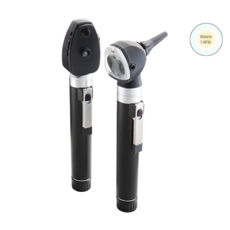 Diagnostix 900-5110N Pocket Otoscope Ophthalmoscope Set 2.5V Halogen Xenon Hard Case Black.