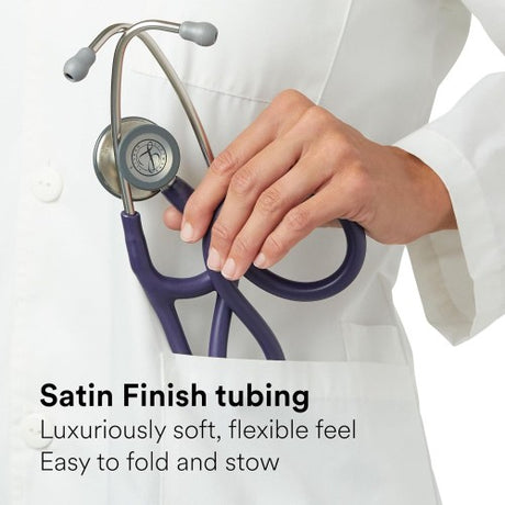 Littmann Cardiology IV Stethoscope in Satin Midnight Blue with 27-inch tubing length.