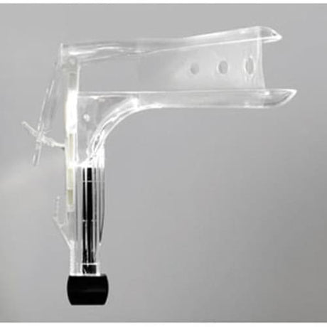 ClearSpec 101-104 Large Vaginal Speculum with LED Illuminator and Protective Sheath.