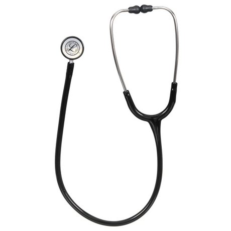 Littmann Pediatric Stethoscope in Black with 28-inch Tubing for Child Patient Assessment.