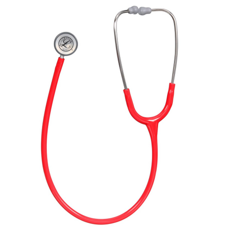 Littmann 2113R Pediatric Stethoscope in Red with 28-inch Length for Clinical Assessment.