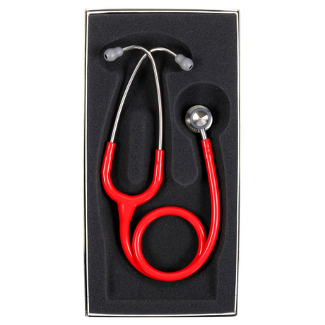 Littmann 2114R Infant Stethoscope in Red with 28-inch Tubing for Pediatric Auscultation.