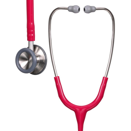 Littmann 2122 Pediatric Stethoscope in Raspberry with 28-inch Tubing Length.