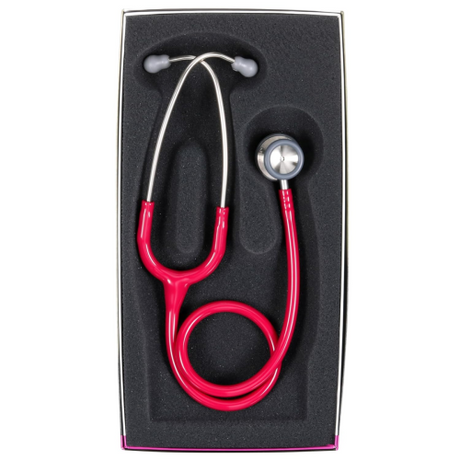 3M Littmann Pediatric Stethoscope in Raspberry with 28 Inch Tubing Length.