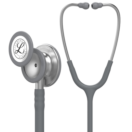 Littmann Classic III Stethoscope in Gray with Tunable Diaphragm for Clinical Assessment.