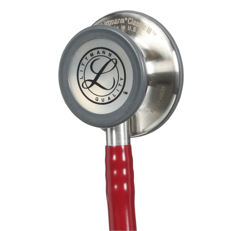 Littmann Classic III Stethoscope in Burgundy with Dual-Head Chestpiece.