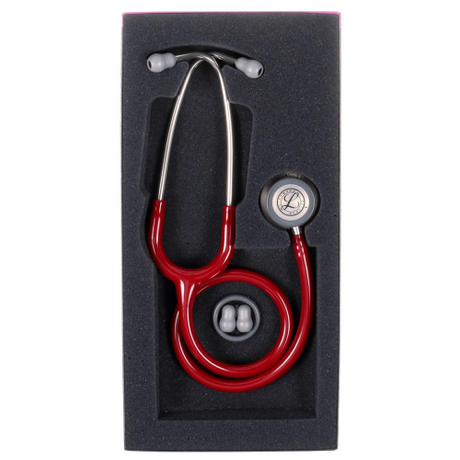 Littmann Classic III Stethoscope in Burgundy with Dual-Sided Chestpiece.