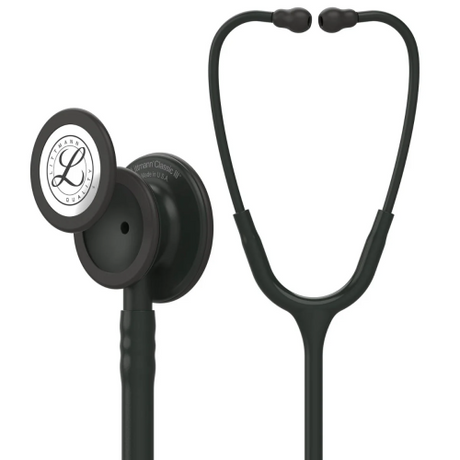 Littmann Classic III Black Edition Stethoscope with dual-sided chestpiece for adult patient care.