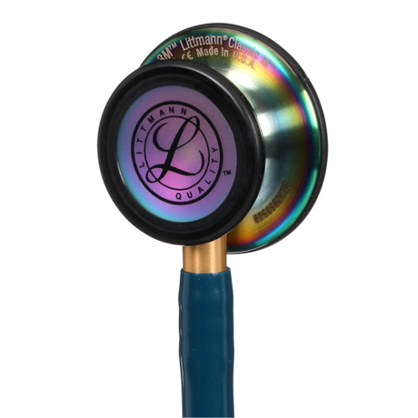 Littmann Classic III Stethoscope in Caribbean Blue with dual-sided chestpiece.