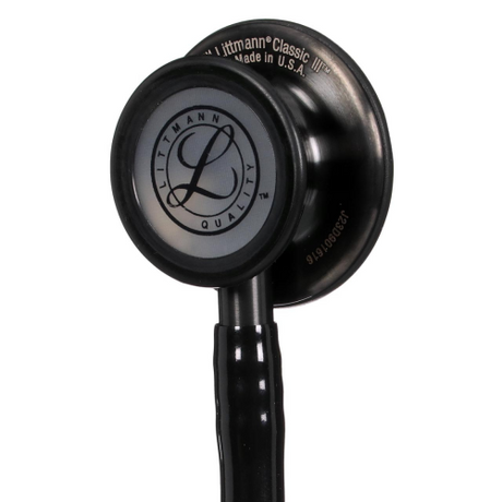 3M Littmann Classic III Stethoscope in Black with Smoke Chestpiece and Earpieces.