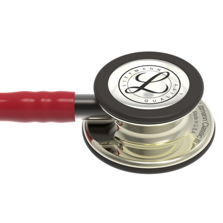 3M Littmann Classic III Stethoscope in Burgundy with Champagne Chestpiece.