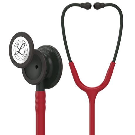 3M Littmann Classic III Stethoscope in Burgundy with Black Chestpiece, 27 inch tubing.