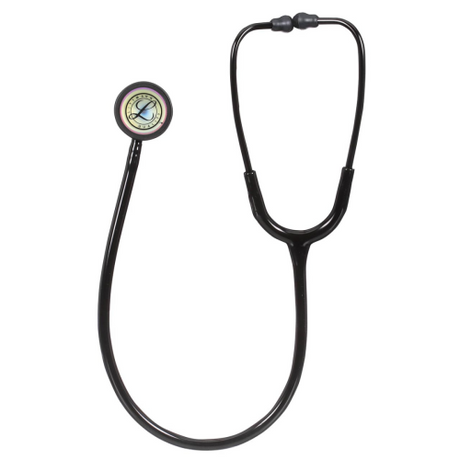 3M Littmann Classic III Stethoscope in Black with Rainbow Finish Chestpiece, 27 inch tubing.