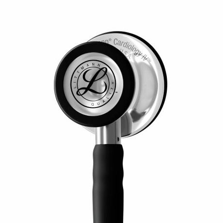 Littmann Cardiology IV Stethoscope with Satin Finish, Mirror Chestpiece, Black Tubing SKU 350-6177C.