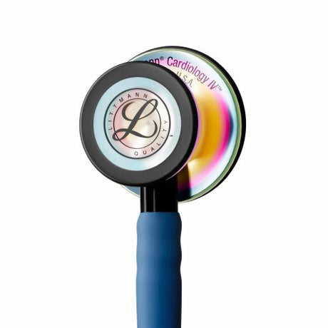 Littmann Cardiology IV Stethoscope in Navy with High Polish Rainbow Chestpiece.