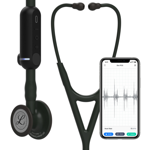 Littmann 8480 CORE Digital Stethoscope in Black with Electronic Amplification Technology.