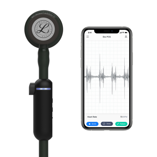Littmann Core Digital Stethoscope in Black with Electronic Amplification Technology.