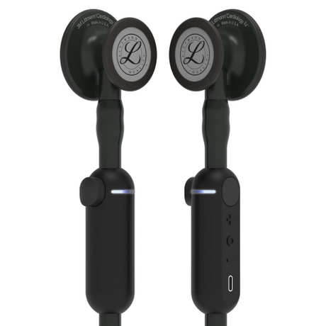Littmann Core Digital Stethoscope in Black with Bluetooth Connectivity and Noise Cancellation.