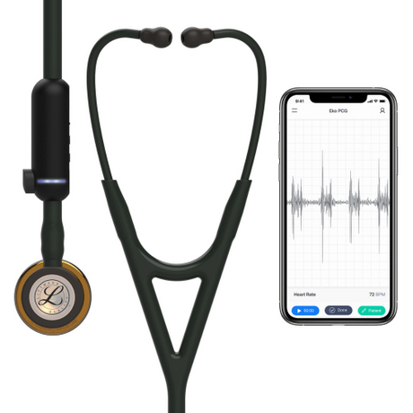 3M Littmann Core Digital Stethoscope in High Polish Copper with Black Tubing 27 Inch Length.