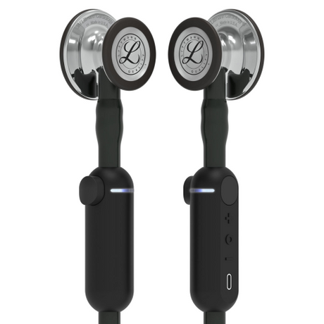 3M Littmann Core Digital Stethoscope with Mirror Finish Chestpiece, Black 27 Inch Tubing.