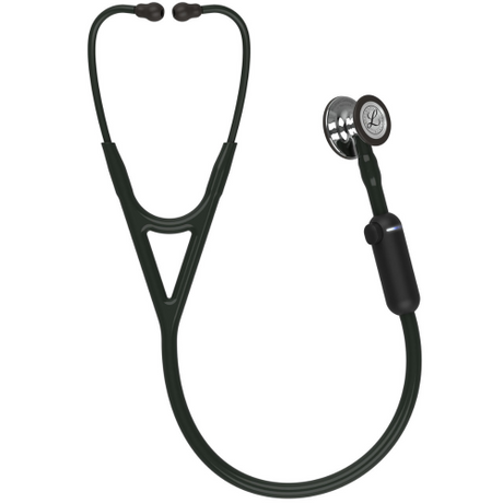 3M Littmann Core Digital Stethoscope with Mirror Finish Chestpiece in Black, 27 inch tubing.